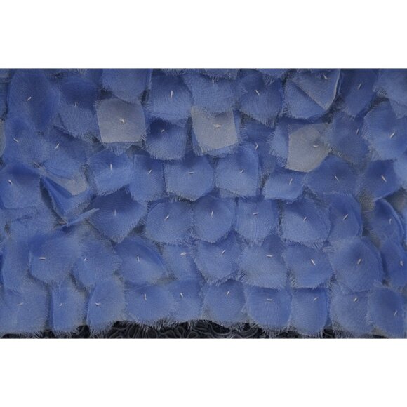 Fabiola Arias Ombre Lace Evening Dress US 10 Blue White Silk Embroidered Floral - Picture 9 of 16